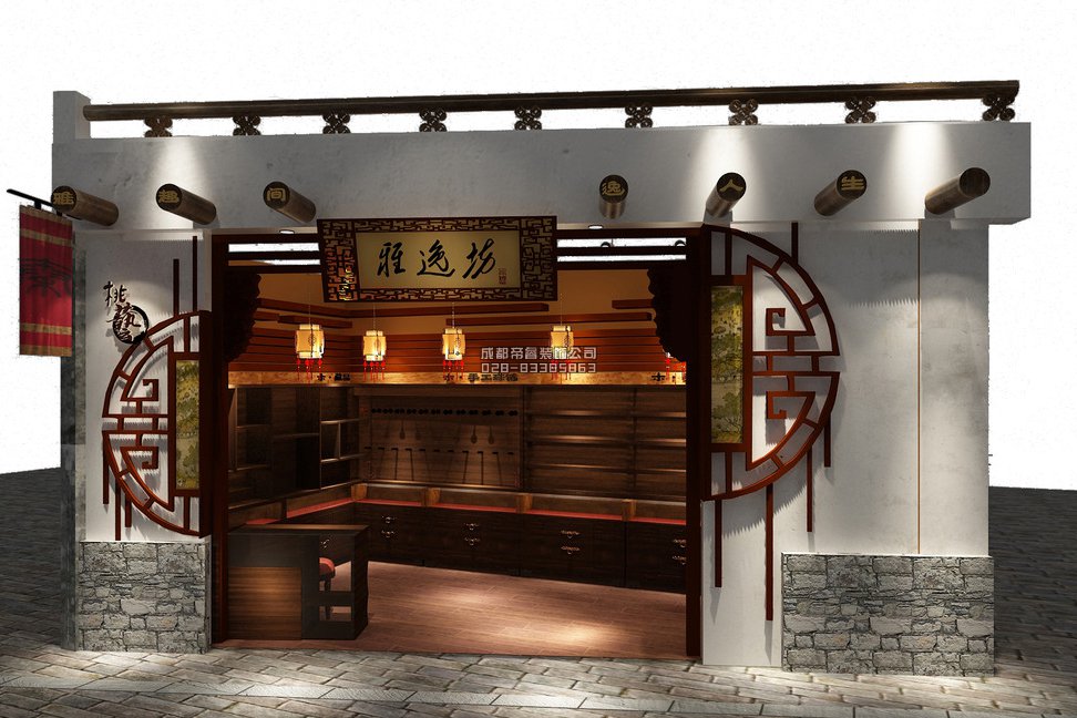 成都古玩店鋪門(mén)頭怎樣裝修設(shè)計(jì)才好？